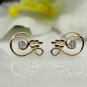 Pineapple Ear Stud 14k Solid Gold Diamond Fruit Earring Women Birthday Gift.