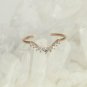 Curved Diamond Wedding Band Rose Gold Engagement Band Bridal Stacking Band NS9.