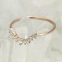 Curved Diamond Wedding Band Rose Gold Engagement Band Bridal Stacking Band NS9.