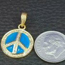 Peace Sign Pendant Pave Diamond Enamel 925 Silver Diamond Pendant Charms Jewelry