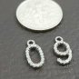 Pave Diamond Numeric Letter Charm Pendant 925 Silver Jewelry Making Supplies.