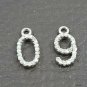 Pave Diamond Numeric Letter Charm Pendant 925 Silver Jewelry Making Supplies.