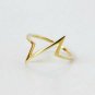 Lightning Bolt Zig Zag Ring Handmade 14k Solid Gold Plain Stacking Ring Band N9