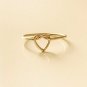 14k Solid Gold Thin Unique Heart Knot Skinny Ring Handmade Plain Stacking Ring N