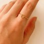 14k Solid Gold Thin Unique Heart Knot Skinny Ring Handmade Plain Stacking Ring N