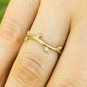 10k Solid Gold Tiny Diamond plain Vine Leaf Ring Handmade Dainty Wavy Ring NG7.