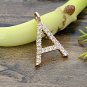 Natural Pave Diamond Initial Pendant 14k Gold Alphabet Pendant Birthday Gift.