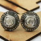 Pave Diamond Stud Earring 925 Silver Polki Diamond Stud Jewelry Birthday Gift.