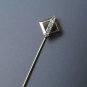 Diamond Lapel Pin 14k Solid Gold Diamond Stick Pin Tie Pin Fathers Day Men Gift.