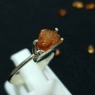 Spessartine Mandarin Garnet Raw Garnet Ring Sterling Silver Ring 2.80cts Garnet.