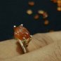 Spessartine Mandarin Garnet Raw Garnet Ring Sterling Silver Ring 2.80cts Garnet.