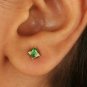 Tsavorite Garnet Stud Earring 14k Gold Natural Diamond Dainty Fine Earring Gift