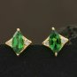 Tsavorite Garnet Stud Earring 14k Gold Natural Diamond Dainty Fine Earring Gift