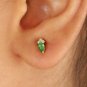 Tsavorite Garnet Stud Earring 14k Gold Natural Diamond Minimalist Earring Gift.
