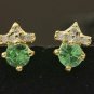 Tsavorite Garnet Stud Earring 14k Gold Natural Diamond Earring Tops Fine Jewelry