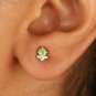 Tsavorite Garnet Stud Earring 14k Gold Natural Diamond Earring Tops Fine Jewelry