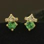 Tsavorite Garnet Stud Earring 14k Gold Natural Diamond Earring Tops Fine Jewelry