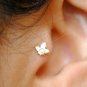 Maple Leaf Nose Piercing 14k Gold Natural Diamond Ear Body Piercing Jewelry Gift
