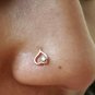Heart Nose Stud Natural Diamond 14k Gold Nose Ear Piercing Birthday Gift NosePin