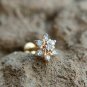 Tiny Diamond Star Piercing 14k Solid Gold Diamond Body Piercing Nose Ear Studs.