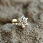 Tiny Diamond Star Piercing 14k Solid Gold Diamond Body Piercing Nose Ear Studs.