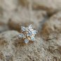 Tiny Diamond Star Piercing 14k Solid Gold Diamond Body Piercing Nose Ear Studs.