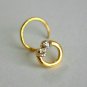 14k Gold Natural Diamond Circular Nose Stud C Wire Nose Ear Nostril Piercing.