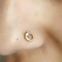 14k Gold Natural Diamond Circular Nose Stud C Wire Nose Ear Nostril Piercing.