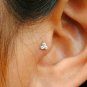 Natural Diamond Trinity Nose Ear Piercing 14k Gold Body Piercing Floral Cluster.