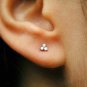Natural Diamond Trinity Nose Ear Piercing 14k Gold Body Piercing Floral Cluster.