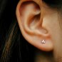 Natural Diamond Trinity Nose Ear Piercing 14k Gold Body Piercing Floral Cluster.