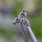 Three Diamond Nose Piercing 14k Solid Gold Tiny Body Piercing Nose Ear Stud Gift Three Diamond Nose Piercing 14k Solid Gold Tiny Body Piercing Nose Ear Stud Gift