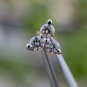 Three Diamond Nose Piercing 14k Solid Gold Tiny Body Piercing Nose Ear Stud Gift