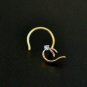 14k Gold Nose Piercing Natural Diamond Body Piercing Jewelry Birthday Gift.
