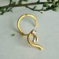 14k Gold Nose Piercing Natural Diamond Body Piercing Jewelry Birthday Gift.