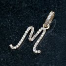 Solid 14k Gold Diamond Initial Pendant Handmade Alphabet Charm Pendant Jewelry.