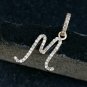 Solid 14k Gold Diamond Initial Pendant Handmade Alphabet Charm Pendant Jewelry.