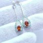 Spessartite Garnet Earrings Combined With Tsavorite Garnet 925 Silver Gift Charm