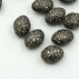 Pave Diamond Oval Beads Spacers Design Pave Diamond 925 Silver Jewelry Beads.