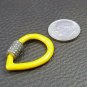 Pave Diamond Pear Drop Enamel Carabiner Lock 925 Silver Lock Screw Findings Lock