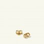 Diamond Croissant Hoop Earring 14k Solid Gold Twisted Dome Open Hoop Earrings.