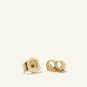 Diamond Croissant Hoop Earring 14k Solid Gold Twisted Dome Open Hoop Earrings.