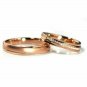 Diamond Wedding Set Ring 14k Solid Gold Classic Eternity Bridal Groom Ring Set.
