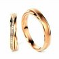 Diamond Wedding Set Ring 14k Solid Gold Classic Eternity Bridal Groom Ring Set.