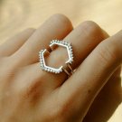 Diamond Enhancer For Solitaire Diamond Ring Hexagon Halo Ring Enhancer 14k Gold.