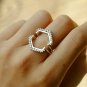 Diamond Enhancer For Solitaire Diamond Ring Hexagon Halo Ring Enhancer 14k Gold.