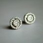Diamond Stud 14k Gold Natural Diamond Halo Earring Studs Solitaire Diamond Studs