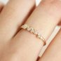 14k Solid Gold Thin Pebbles Set Diamond Plain Ring Handmade Dainty Minimalist S8