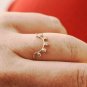 14k Solid Gold Curved U Shape Dainty Ring Handmade Minimalist Arch Stacking Ring