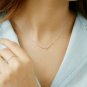 Diamond Bar Necklace 14k Solid Gold Dainty Curved Bar Necklace Wedding Pendant.